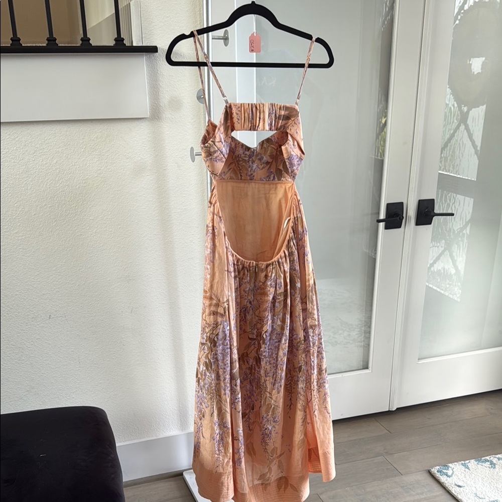 Zimmermann Pink and Gold Spaghetti Strap Sundress - Picture 3 of 4